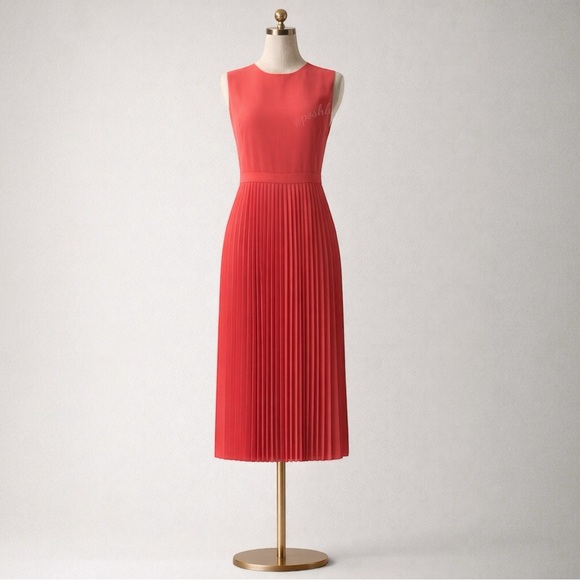 Babaton Dresses & Skirts - Cherry Red Accordion Dress – Babaton by Aritzia – Size 4 Pleated Midi